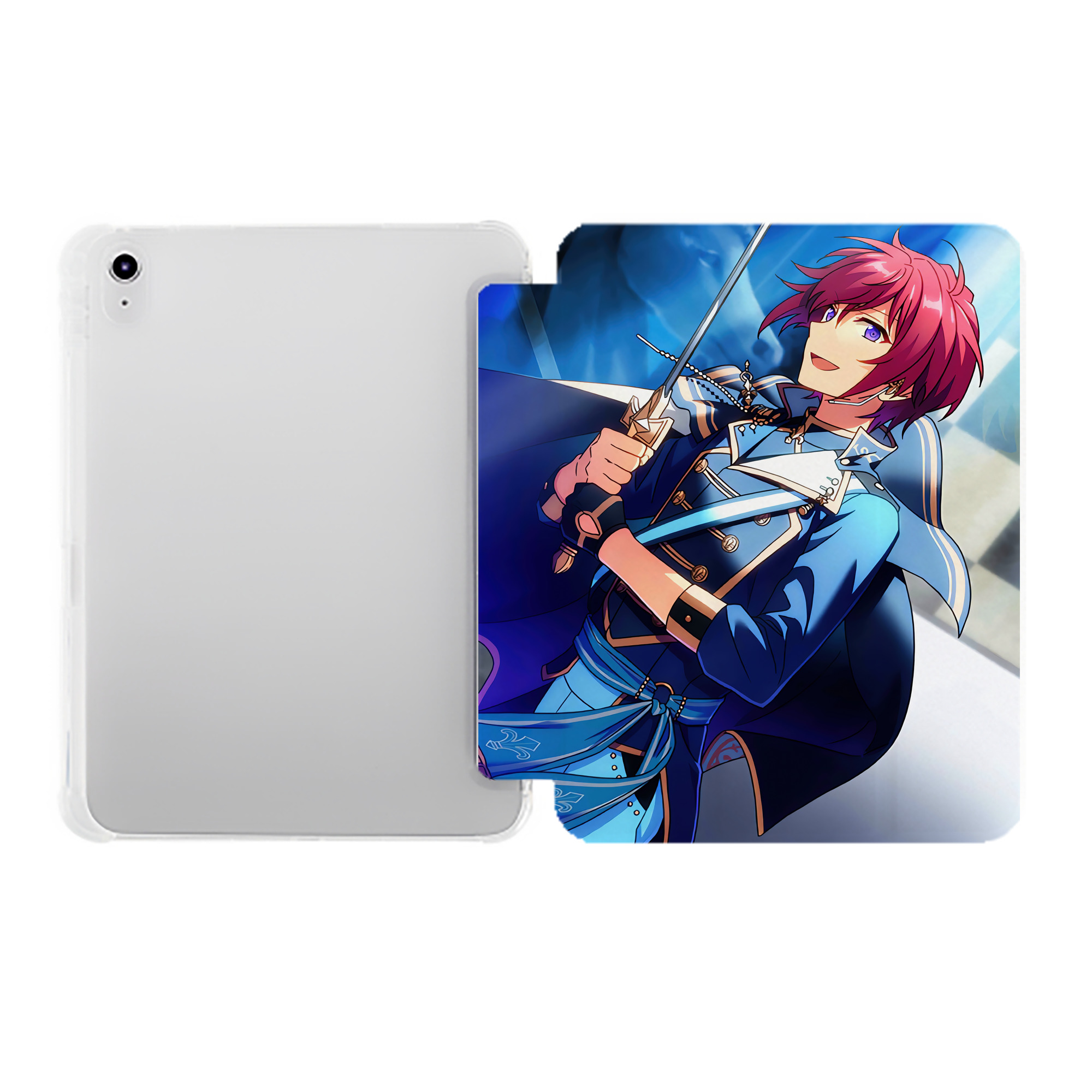 （画像用） あんさんぶるスターズ! Ensemble Stars IPad ケース ペン収納付き 三つ折りスタンド PUレザー×シリコン 対応機種9.5/10.5/10.9インチ
